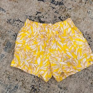 Lilly Pulitzer Yellow Floral High Waist Shorts